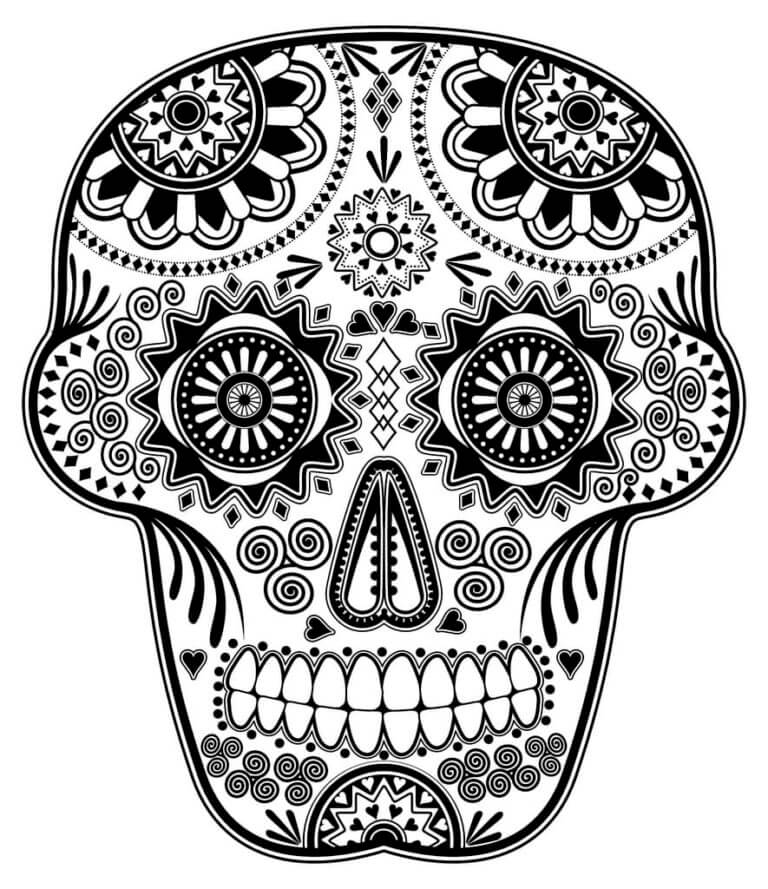 Openwork Decorated Skull coloring page