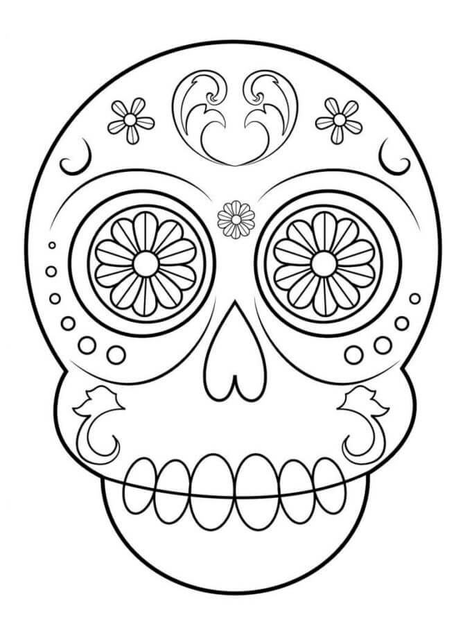 Petals in The Eyes of a Skull coloring page