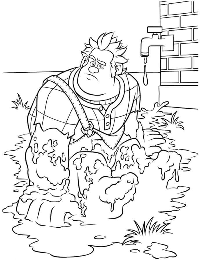 Ralph in a Puddle coloring page