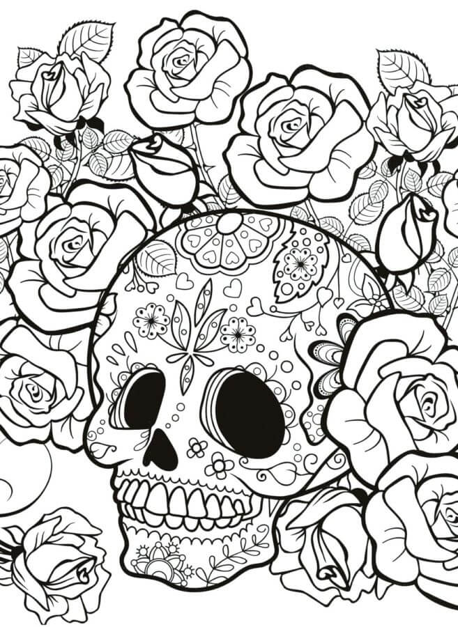 Rose Altar With Main Decoration For The Day Of The Dead coloring page