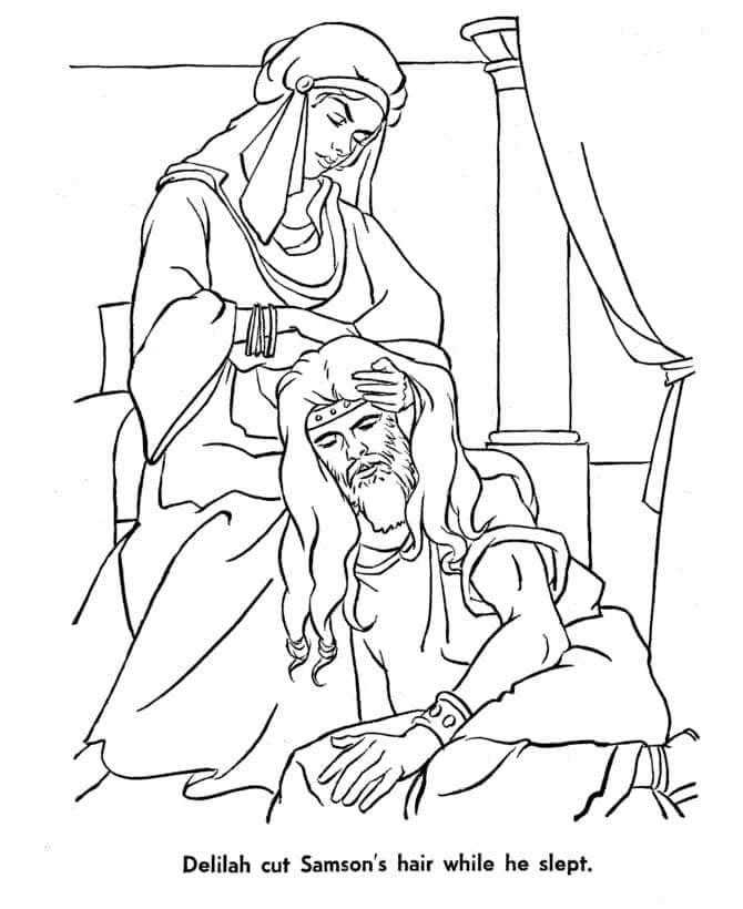 Samson And Delilah coloring page