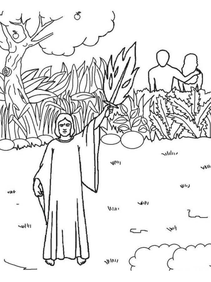 Sin Cost Adam And Eve The Expulsion From Paradise coloring page