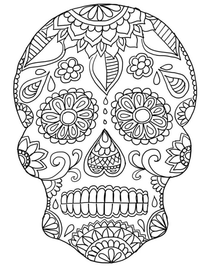 Skull Flower Ornament coloring page