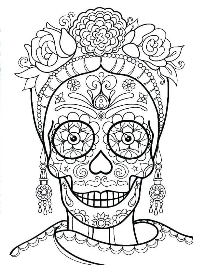 Smart Calavera coloring page