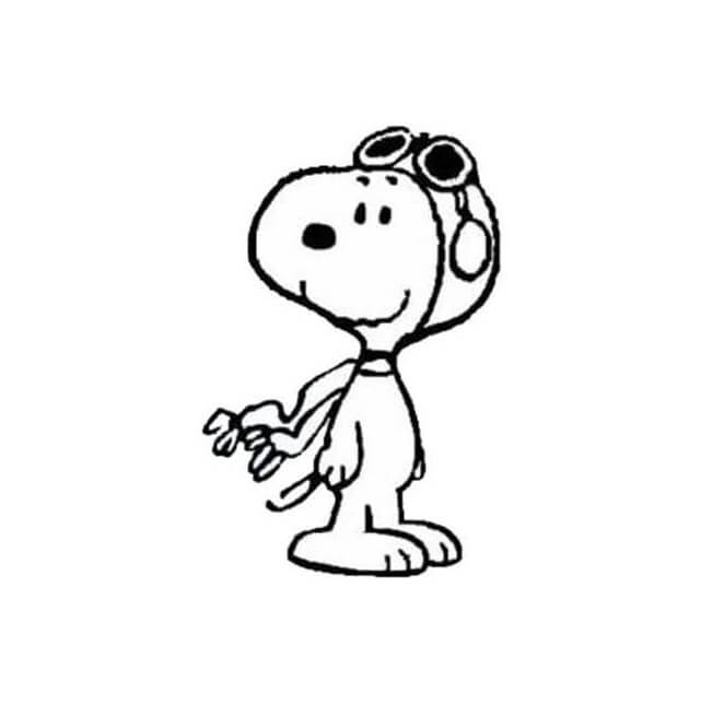 Snoopy in a Pilot’s Helmet coloring page