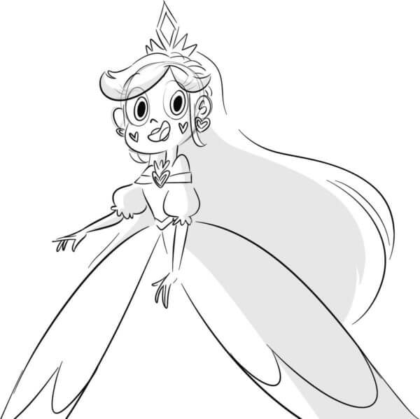 Star Butterfly in a Puffy Dress coloring page - Download, Print or ...