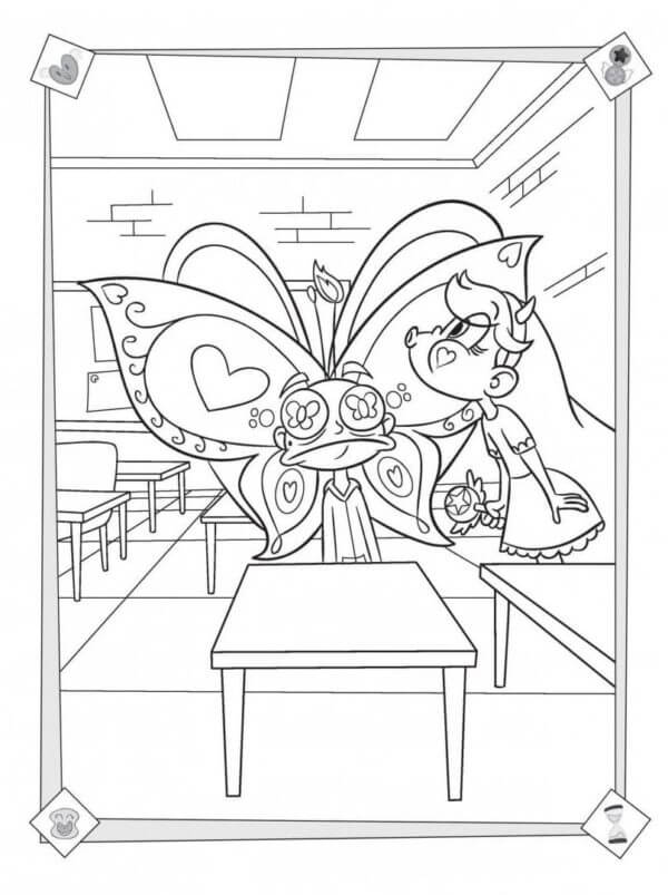 Star Princess At School coloring page