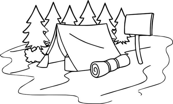 Temporary Dwelling Made of Fabric coloring page