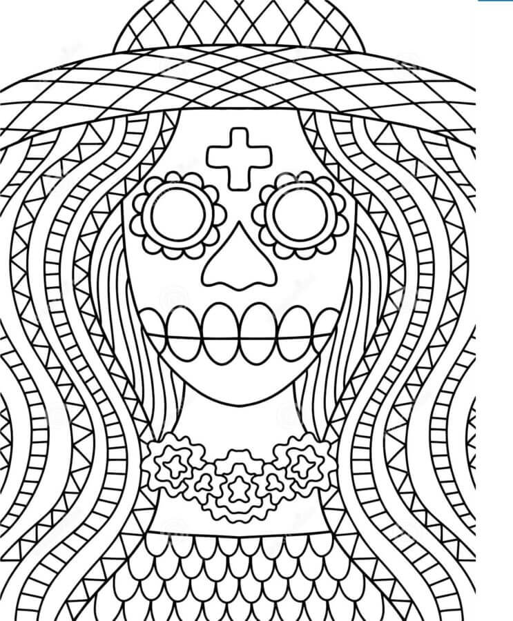 Terrifying Image For The Day of the Dead coloring page