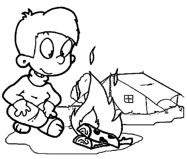 The Boy Was Able To Kindle a Flame Very Quickly coloring page