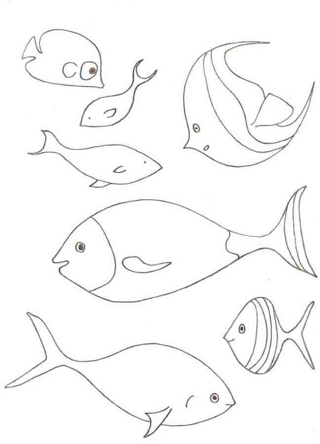 The Fishes in Aquarium coloring page