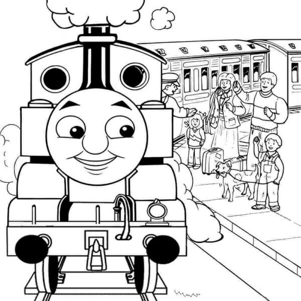 The Locomotive is Escorted on a Long Journey coloring page