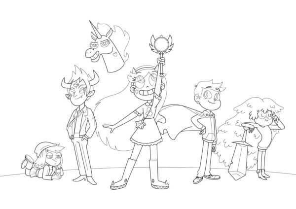 The Main Characters of The Cartoon Star vs the Forces Of Evil