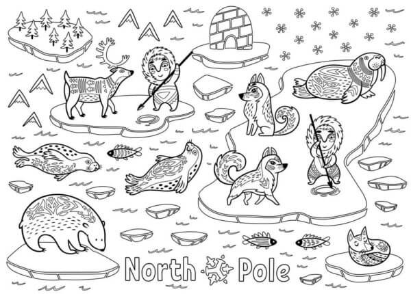 The Rich Life of The Inhabitants of The North Pole coloring page