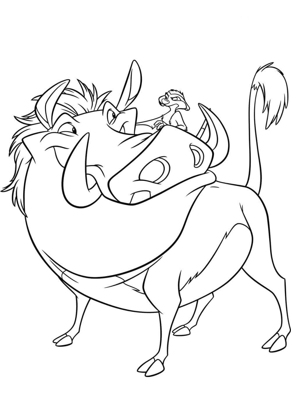 Timon Riding Pumbaa coloring page - Download, Print or Color Online for ...