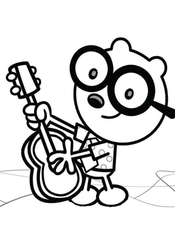 Walden Loves To Play The Guitar coloring page