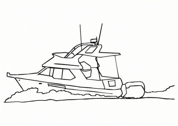 A Beautiful Yacht For A Vacation On The High Seas coloring page