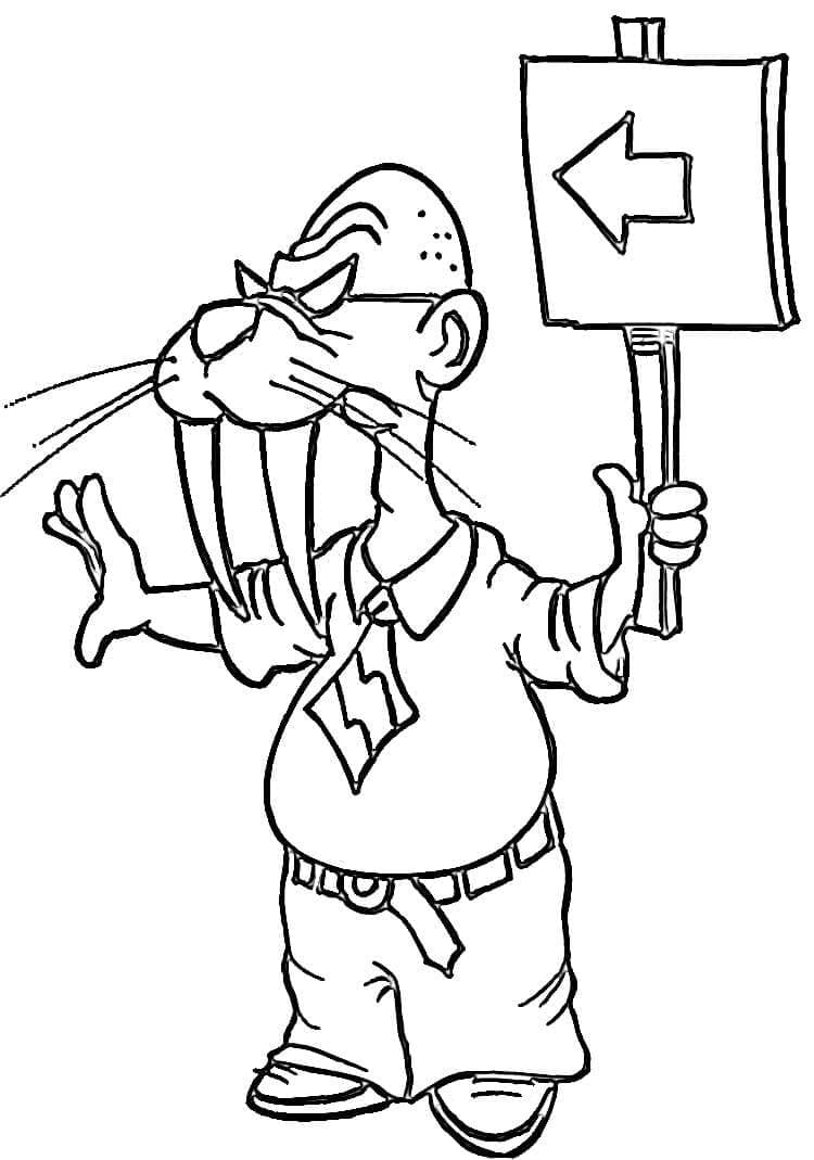 A Cartoon Walrus coloring page