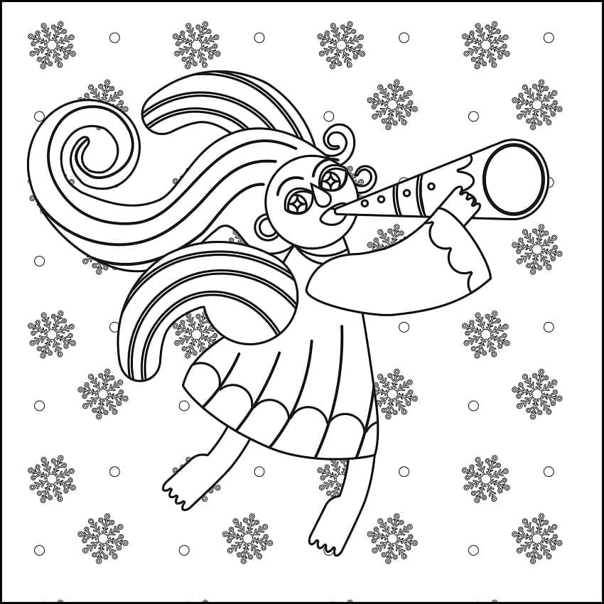 A Christmas Angel coloring page Download Print or Color Online for Free