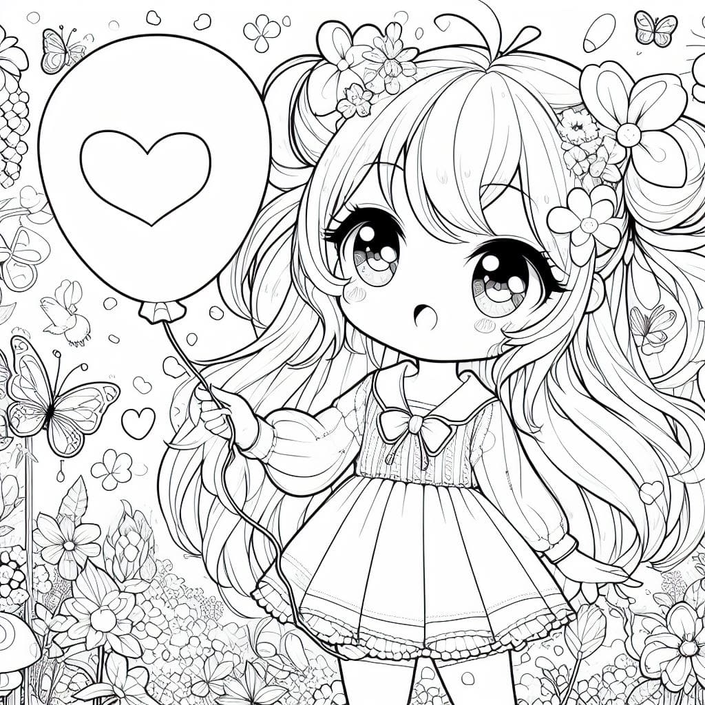 Cute Anime Girl Coloring Page Printable On Page Outline Sketch Drawing  Vector, Anime Drawing, Wing Drawing, Girl Drawing PNG and Vector with  Transparent Background for Free Download
