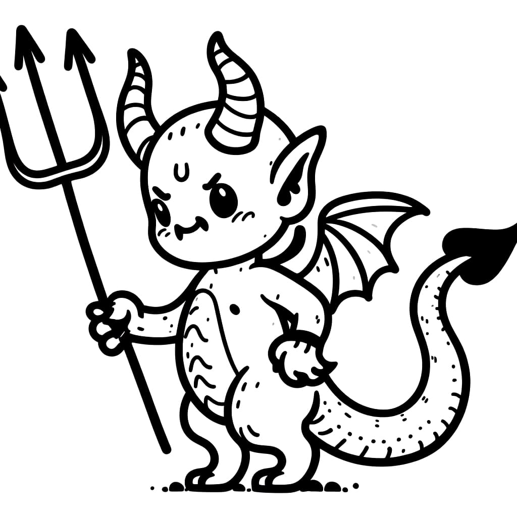 A Cute Demon coloring page - Download, Print or Color Online for Free