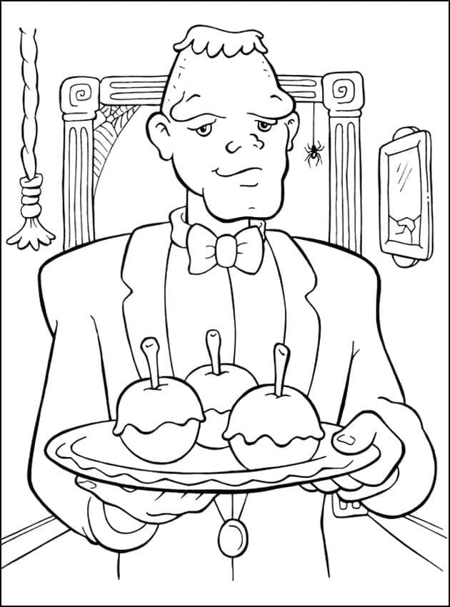 A Halloween Frankenstein coloring page