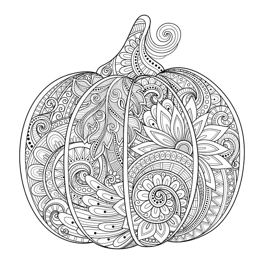 A Halloween Pumpkin for Adults coloring page