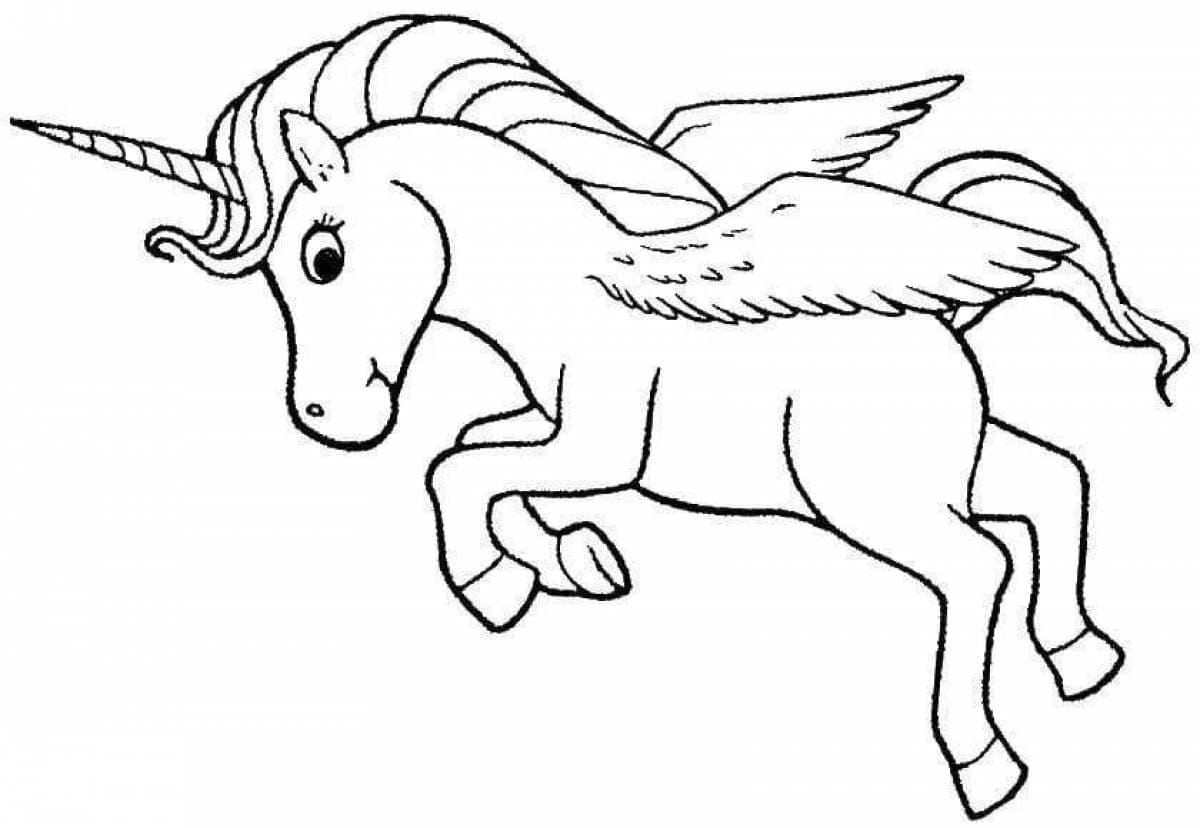 A Happy Alicorn coloring page