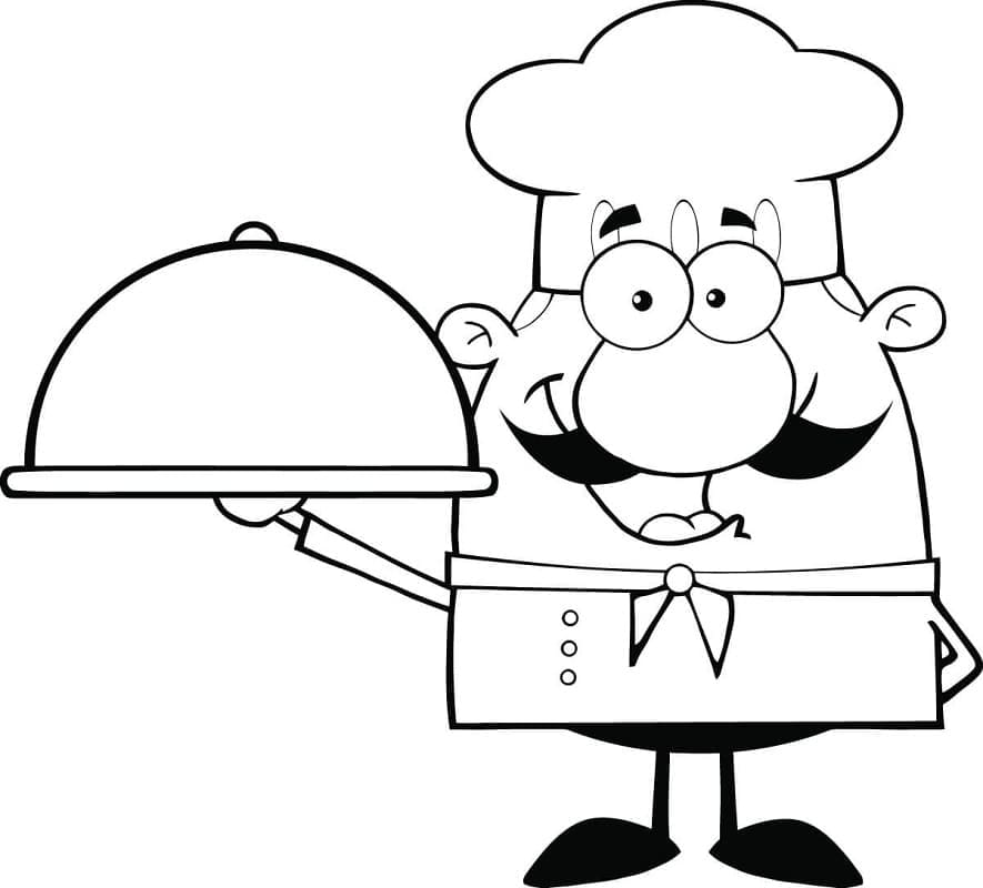 A Happy Chef coloring page