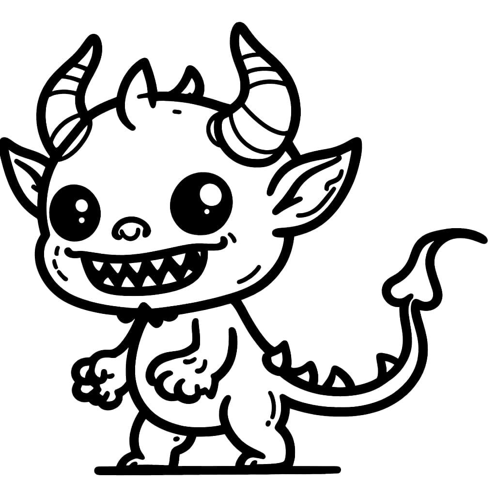 A Little Demon coloring page - Download, Print or Color Online for Free