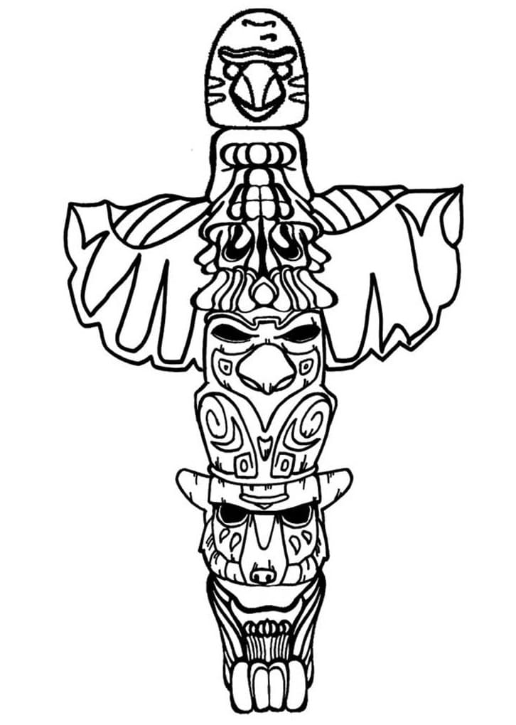 A Totem Pole coloring page - Download, Print or Color Online for Free