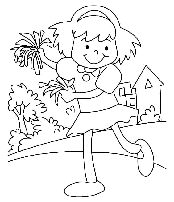 Adorable Cheerleader Girl coloring page