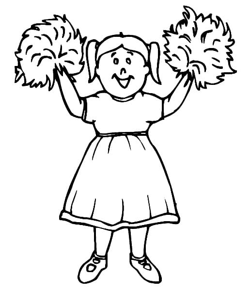 Adorable Cheerleading Girl coloring page