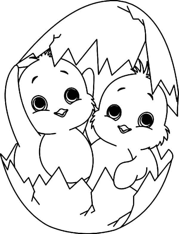 Adorable Chicks coloring page