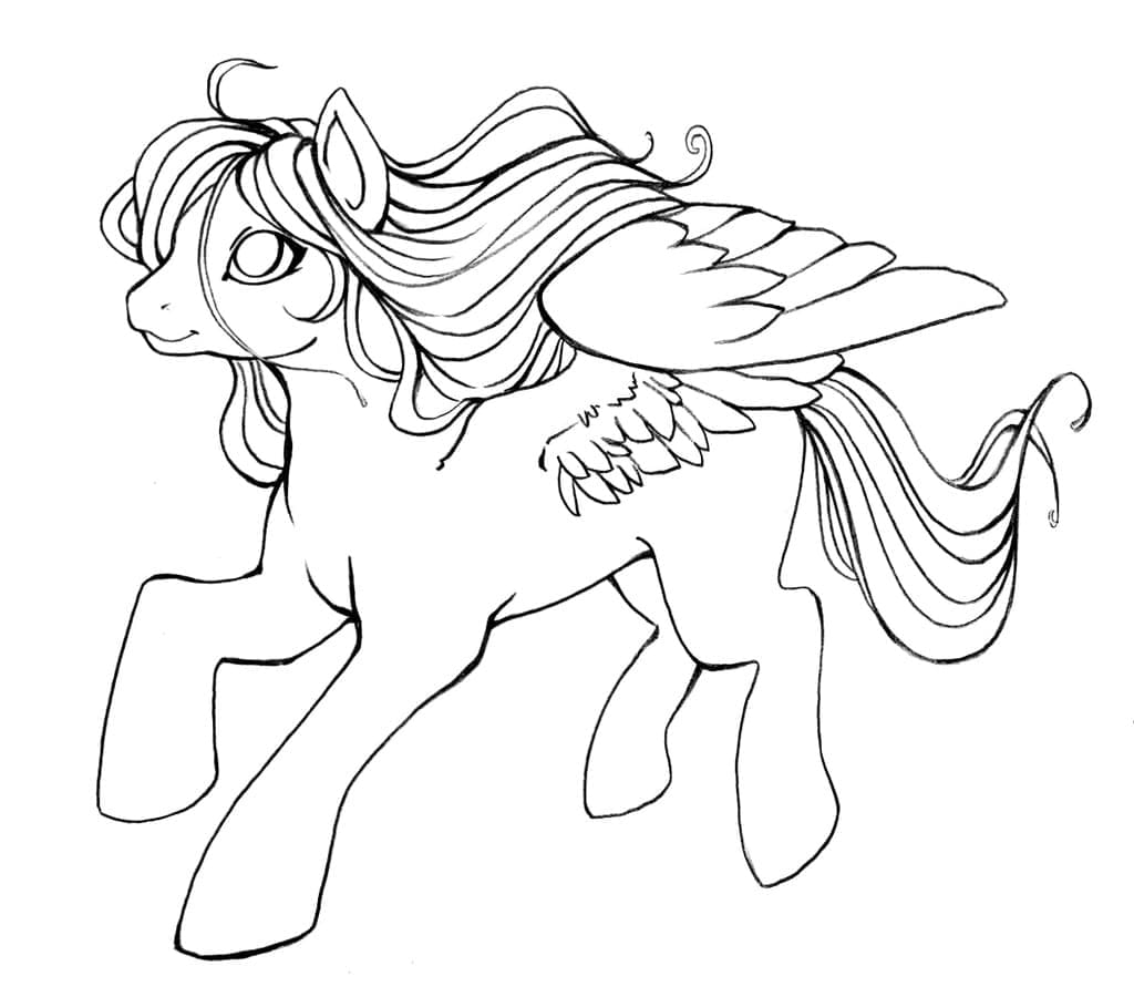 Adorable Pegasus coloring page - Download, Print or Color Online for Free