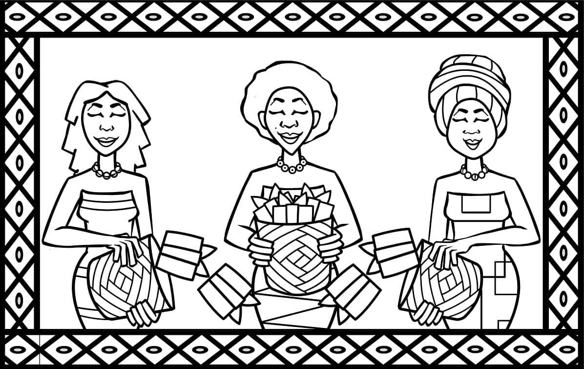 African Women coloring page