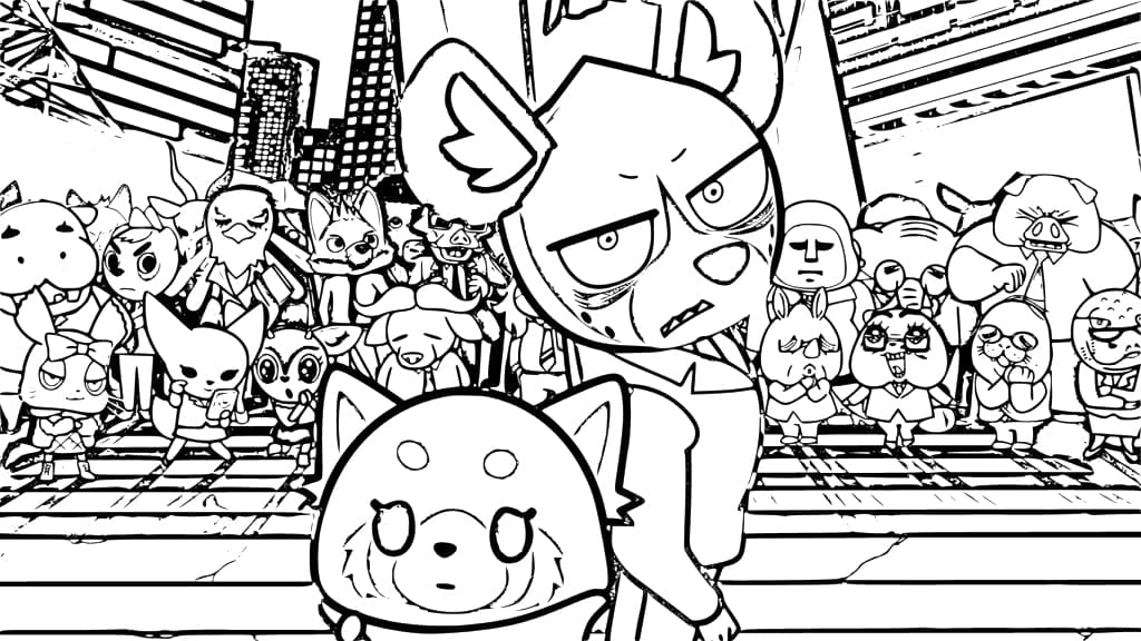 Aggretsuko Free coloring page