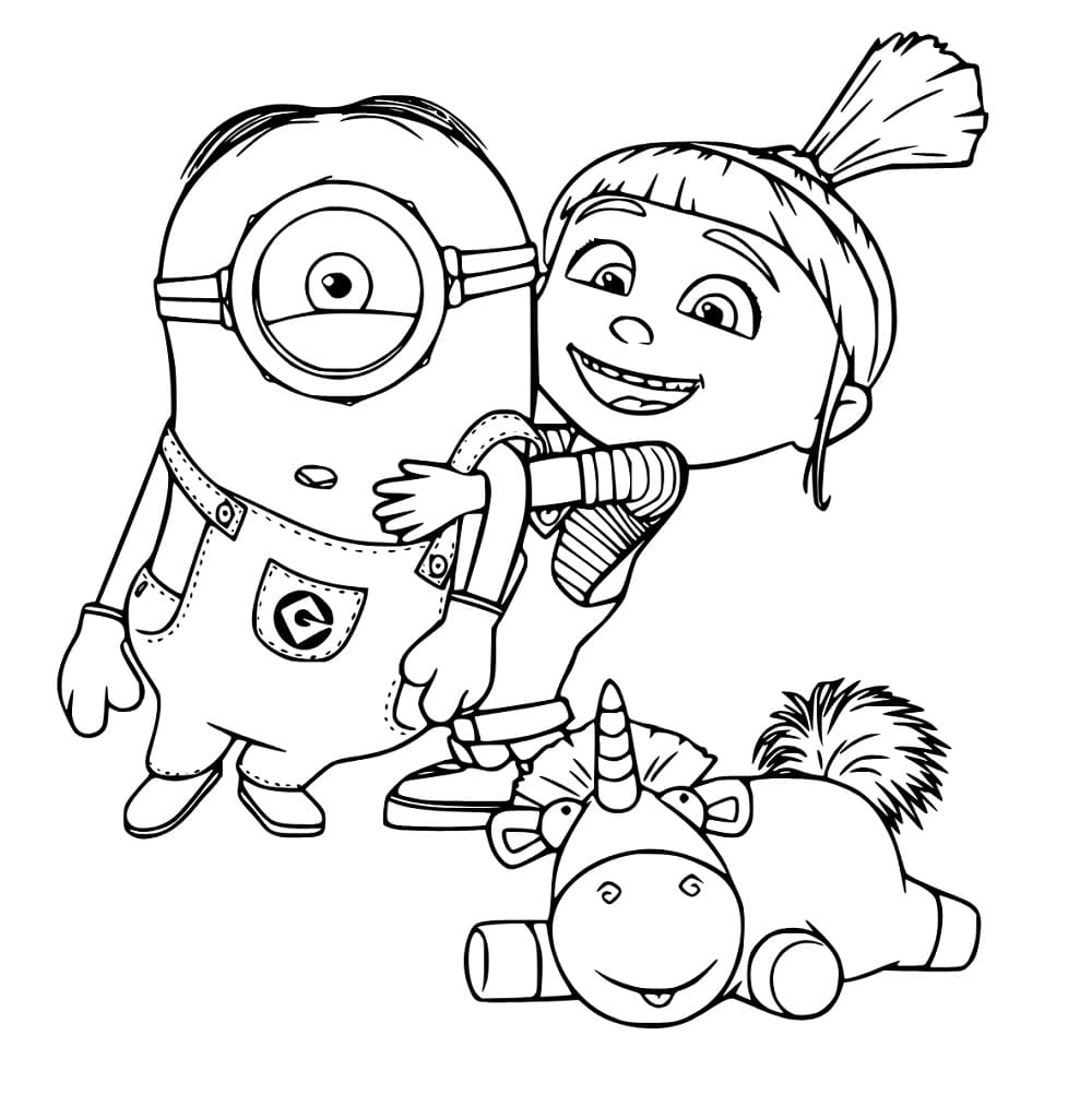 Agnes Hugs Minion coloring page - Download, Print or Color Online for Free