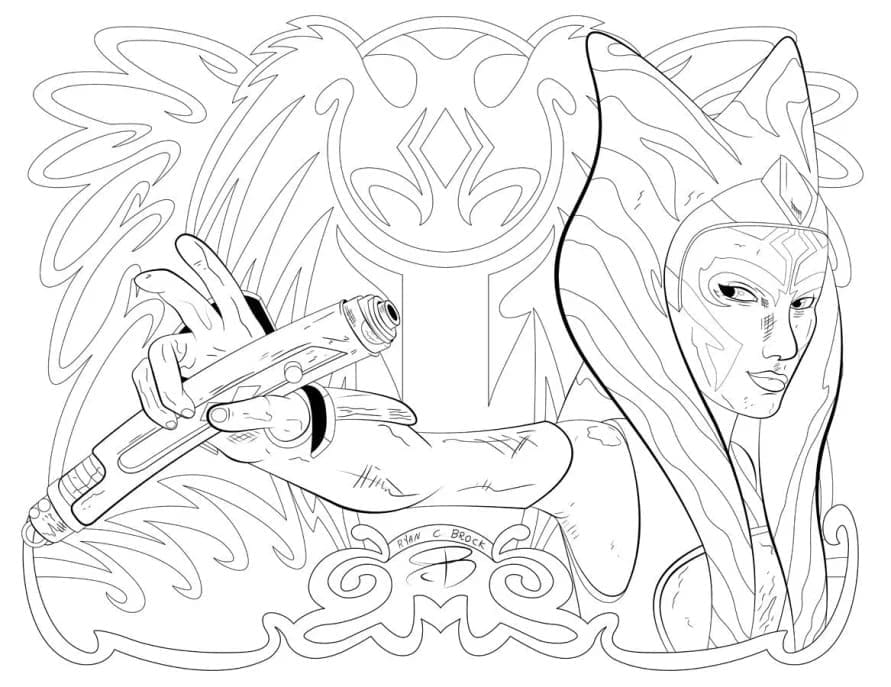 Ahsoka Tano Star Wars coloring page