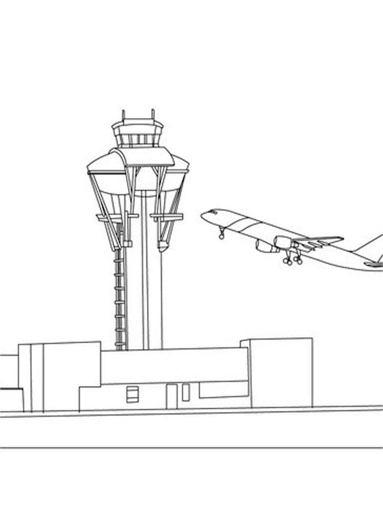 Airport Free Printable coloring page