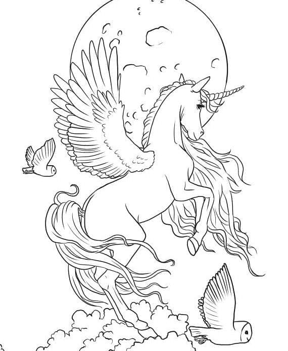 Alicorn in the Sky coloring page