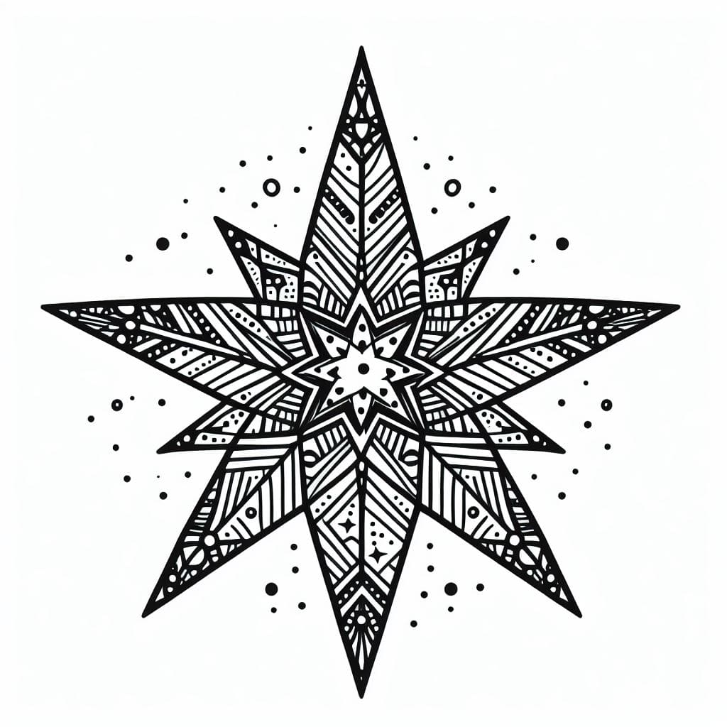 Amazing Christmas Star coloring page - Download, Print or Color Online for Free