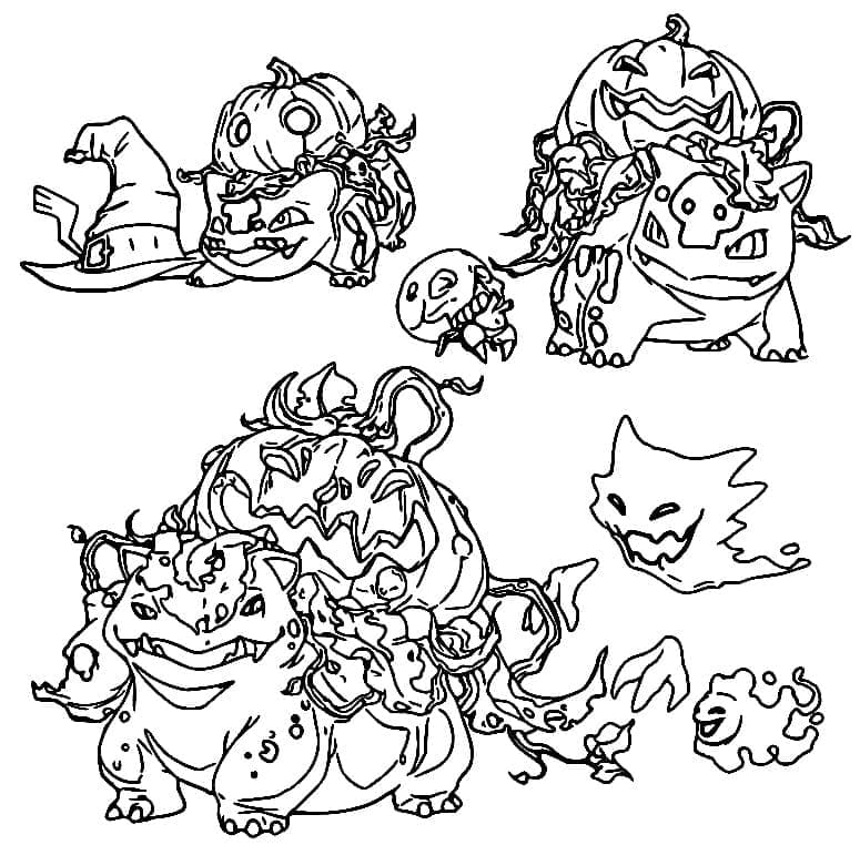 Amazing Halloween Pokemon coloring page