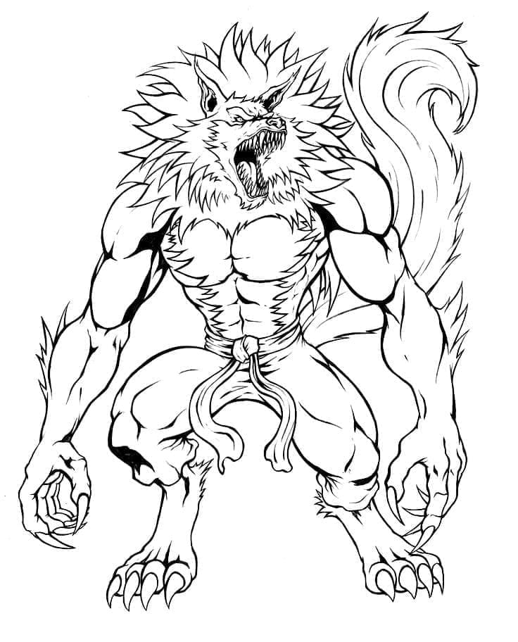Amazing Halloween Werewolf coloring page - Download, Print or Color ...