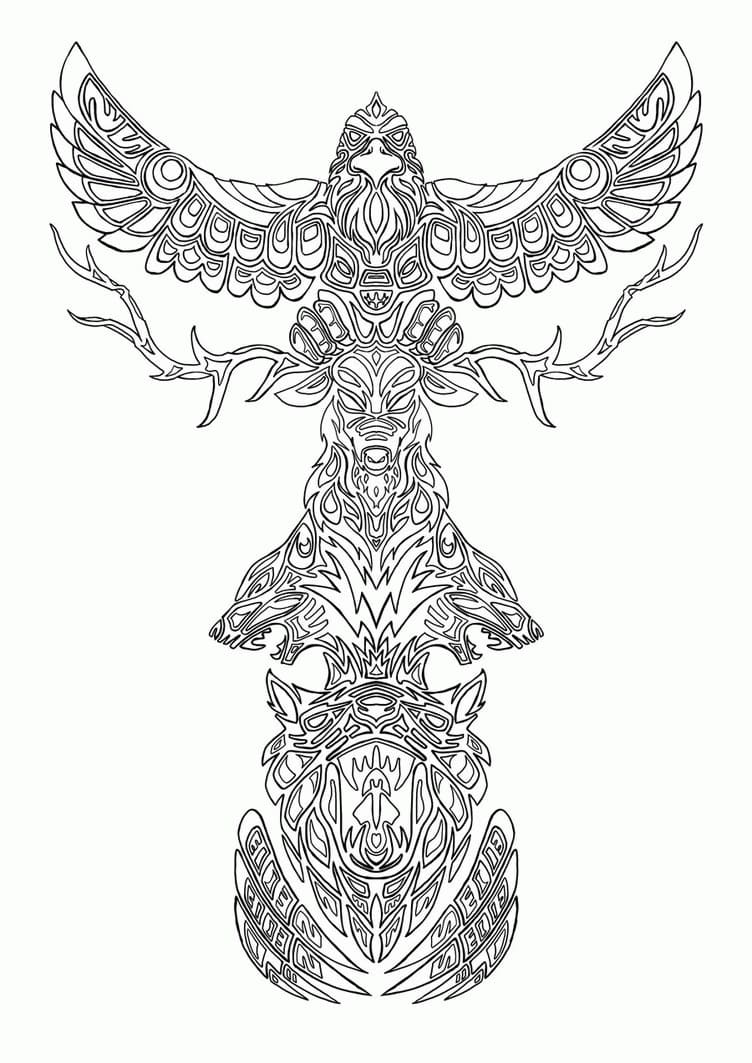 Amazing Totem Pole coloring page