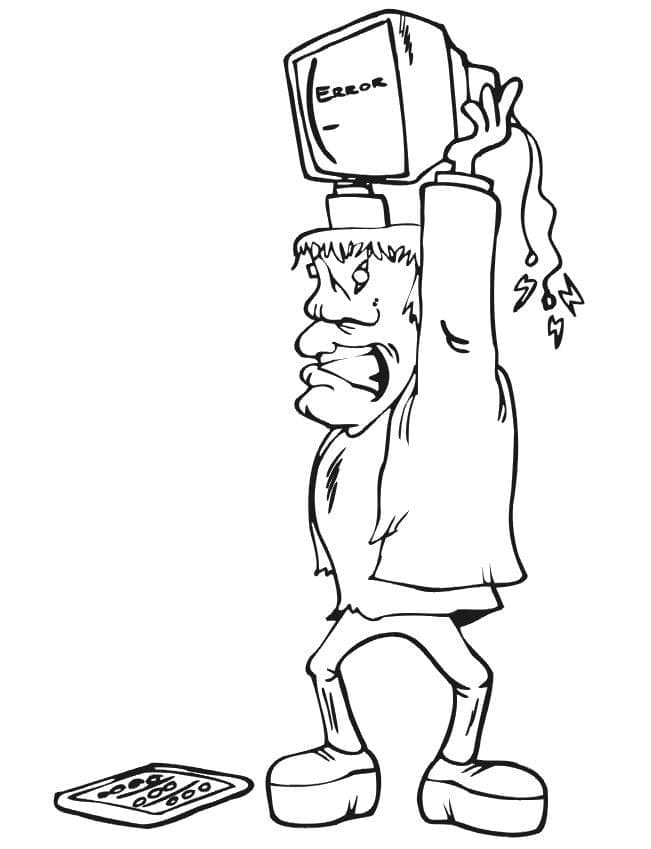 Angry Frankenstein coloring page