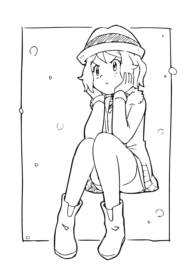 Angry Serena Pokemon coloring page