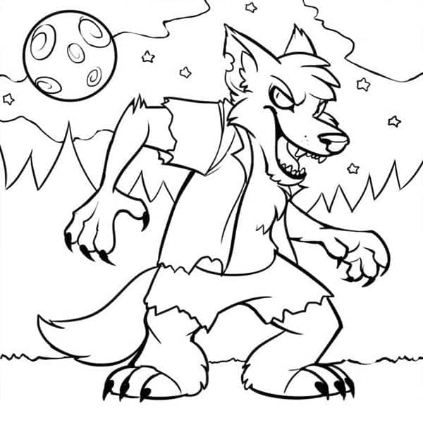 Animated Werewolf coloring page - Download, Print or Color Online for Free