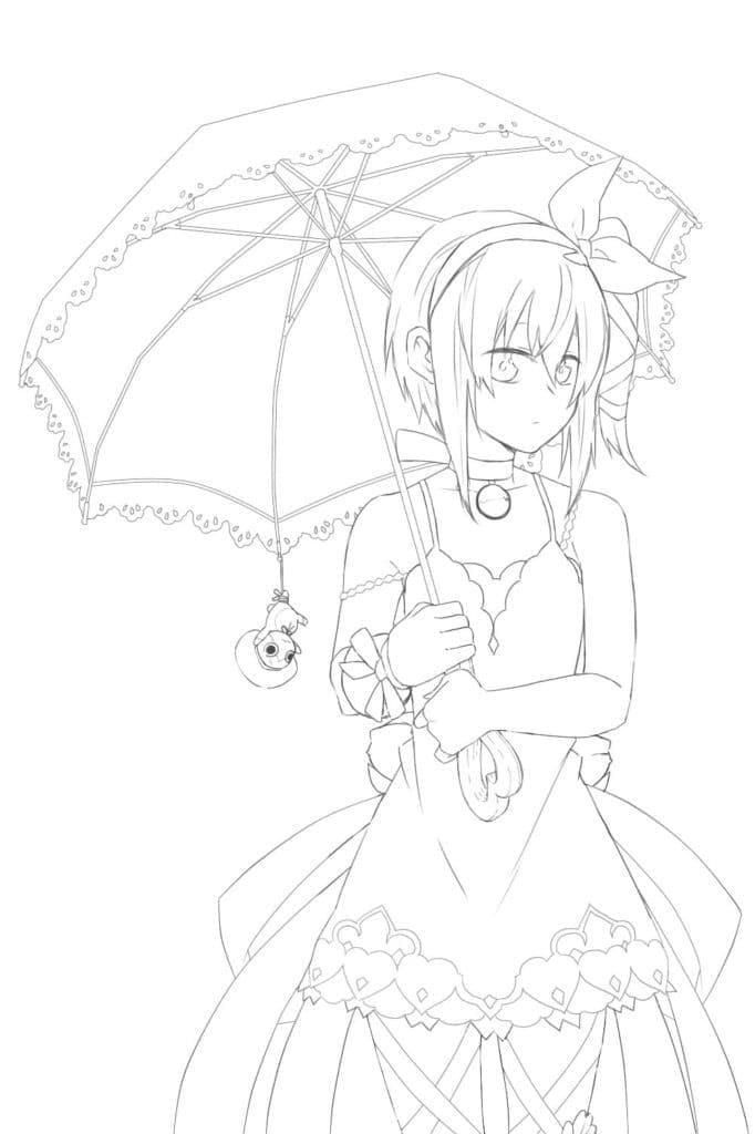 Anime Girl with Umbrella