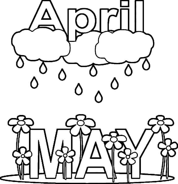 April and May coloring page